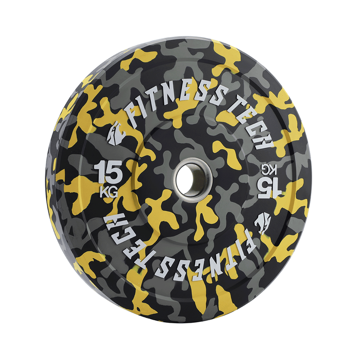 Set de 100kg Disco Bumper Plate Camuflaje Flecks Alta Resistencia