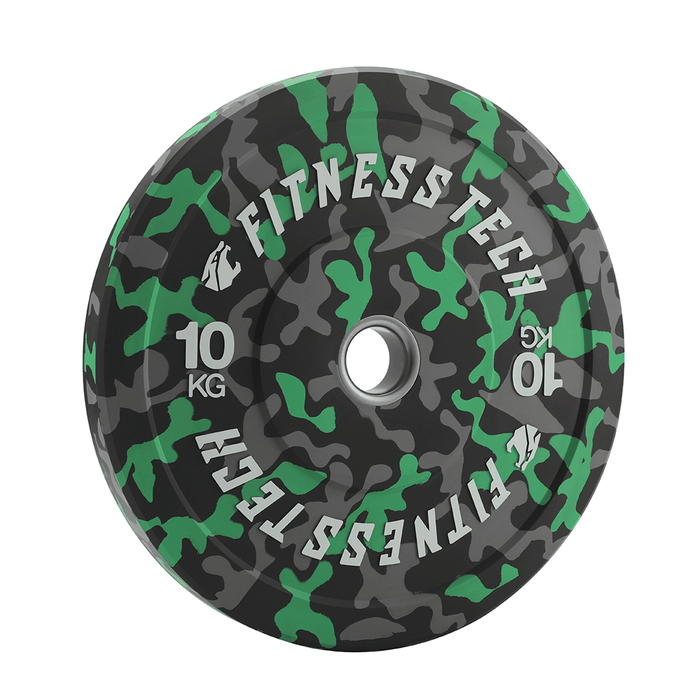 Set de 100kg Disco Bumper Plate Camuflaje Flecks Alta Resistencia