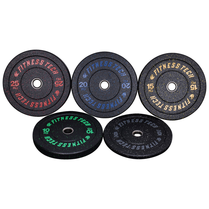 Bumper Plate Alta Resistencia Hi Temp Fleck de 5kg a 25kg - Unidad - Fitness Tech