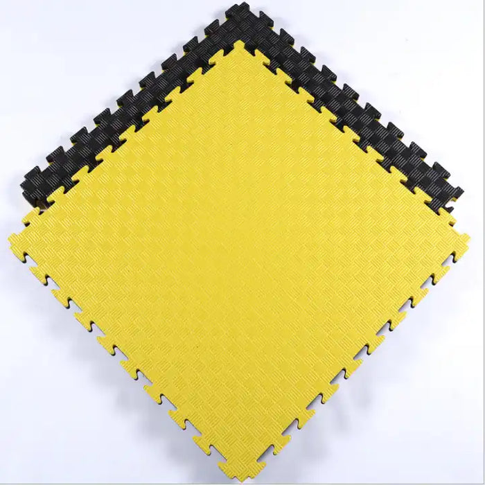 Professionelles Tatami-Puzzle 100x100x4 cm Schwarz und Gelb