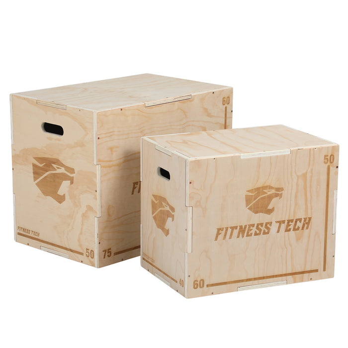 Plyometrische Box-Sprungbox aus Holz, 3 Höhen